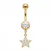 Piercing de Umbigo de Ouro e Prata Transfronteiriço Europeu e Americano Anéis de Umbigo da Moda Joias para Umbigo Acessórios de Body Piercing Atacado