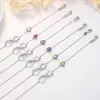 Estilo Europeo y Americano Transfronterizo Estilo Nuevo Ilimitado con Accesorios de Circonita Cúbica Pulsera Pulsera de Piedra de Nacimiento Corazón Joyería Simple para la Mano