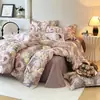 Nuevo juego de ropa de cama de 4 piezas de grado A para 2026, 100% algodón, estampado digital, cepillado, para uso doméstico, algodón puro suave y grueso