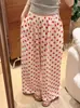 Pantalones de dormir anchos de algodón nube con lunares, dulces y lindos, para mujer, nuevos pantalones casuales de cintura alta para verano