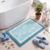 Alfombrilla de baño de alta gama, con patrón de conchas de sal marina estilo coreano, de felpa, antideslizante y absorbente, para el baño o el inodoro