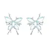 Pendientes de Botón Geométricos Dulces de Zirconia con Mariposa para Mujer, Personalizados, Exquisitos, Sensación de Alta Gama, Temperamento Elegante, Pendiente Versátil