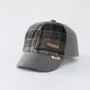 Gorra de Pato de Pana a Cuadros para Niños, Gorro de Bebé de Otoño, Gorra de Béisbol Gruesa de Otoño/Invierno para Niños, Nuevo Sombrero Infantil para Niñas