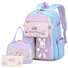 Mochila escolar transfronteriza SCHOOLBAG mochila de arena para niños que protege la columna vertebral mochila para almuerzo estuche para lápices juego de tres piezas mochila de doble hombro