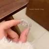 Conjunto de Anéis de Design de Nicho Estilo Coreano, Anéis Empilháveis de Zircônia Microincrustada de Luxo Leve, Anéis Gentis e Elegantes para o Dia a Dia