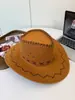Chapéu de cowboy western estilo americano, chapéu de camurça jazz retrô étnico popular para exportação, aba larga para uso ao ar livre nas pastagens do oeste de Sichuan