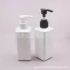 Botella de gel de ducha 200ML con bomba, botella cuadrada de plástico PET, botella dispensadora de loción 200ml, botella dispensadora de champú