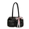 Nova Bolsa Bowling Simples e Moderna Estilo Coreano Popular Maillard Casual Feminina Versátil para o Dia a Dia Bolsa de Ombro Cor Sólida