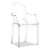 Silla de comedor nórdica ligera, de plástico, transparente, moderna, sencilla, para cafetería, con reposabrazos y respaldo, para negociación.
