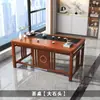 Nova mesa de chá de varanda estilo chinês, conjunto de mesa e cadeiras de chá para apartamento em madeira maciça, conjunto de mesa de chá para sala de estar com estação de preparo de chá integrada