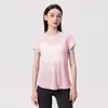 Ropa de Yoga de Verano para Mujer, Cubre-Ropa Deportivo de Secado Rápido con Mangas Cortas para Correr, Top de Fitness, Ropa Transpirable para Entrenamiento de Pilates, Transfronterizo