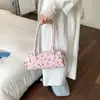 Bolsa de Mão Floral, Bolsa de Ombro de Couro de Nicho Decorada com Cinto, Bolsa de Braço, Nova Bolsa Tote Versátil da Moda de Verão para Mulheres