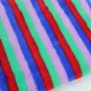 Suministro Directo de Fábrica de Piel de Conejo Rayada de Colores Tela de Terciopelo Estampada de Colores Rayas Piel de Conejo Mediana Material para Zapatos Juguete Tela para el Hogar
