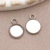 10 Tipos de Bases Redondas de Acero Inoxidable para Piedras de Tiempo con Colgantes Únicos de Color Acero de 6-30 mm Integrados, Accesorios para Joyería Hecha a Mano DIY