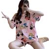 Pijamas de verano para mujer, sueltos, de talla grande, bonitos y bonitos, de manga corta, para estudiantes, ropa de abrigo, ropa para el hogar, traje