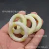 Anel Círculo de Jade Branco Claro Genuíno Natural, Anel Grande de Jade Correndo