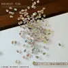 Pedras de Strass Hua Zi de Fundo Plano para Nail Art, Strass Brilhantes K9 de Borda Invertida Pequenos de Fundo Plano de Formato Irregular, Decorações Coloridas Mistas de Strass para Unhas