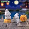 Paisaje en Miniatura Pastel de Luna de Mediados de Otoño Muñeco de Conejo Botella Ecológica Decoración DIY Accesorios para Colgar Coche Escritorio Adornos Pequeños