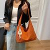 Bolsa Transversal Nova de Verão 2024 Feminina Grande Capacidade Estilo Preguiçoso Artística Simples Bolsa de Lona Bolsa de Pano de Mão para Estudante