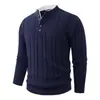 Suéter Masculino de Inverno 2026 Estilo Old Money Falso Duas Peças Casual Moda Malha Pulôver Top