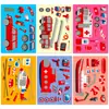 Transfronterizo Nuevo 6 Piezas/Paquete Dibujos Animados Rojo Transporte Rompecabezas Caras Cambiantes Pegatinas para Niños Educación Iluminadora Collage Hecho a Mano