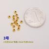 Cuentas pequeñas sueltas de plata esterlina S925 chapadas en oro, cuentas redondas, accesorios para collar, cadena hecha a mano, cuentas espaciadoras, accesorios de joyería, material