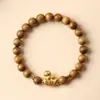 Pulseira de Madeira Nanmu com Seda Dourada Natural do Ano do Cavalo 2026 para Riqueza Instantânea, Pulseira Luxuosa do Ano do Cavalo Presente para Homens e Mulheres