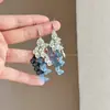 Brincos Super Fada Azuis Vazados com Borboleta e Franjas para Mulheres 2026 Novo Estilo de Alta Qualidade Exquisitos Deslumbrantes Únicos Exagerados Acessórios de Brincos