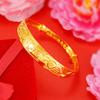 Pulsera de imitación de lujo de moda 24k oro dragón y fénix lisa para mujer pulsera de empujar y tirar estilo étnico puesto pulsera de oro