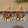 Pendientes de aleación con campanilla de viento india de estilo retro, cuentas de arroz, aleación, lugar escénico, pendientes con foto, joyería, ventas directas de fábrica