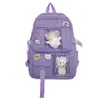 Nueva Mochila Morada Transparente de Gran Capacidad para el Trabajo Estilo Japonés Bolsa Escolar Estudiante Universitario Bolsa Ita Bolsa para Muñecas Mochila con Insignias