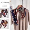 Bufanda de Seda y Lana para Mujer en Otoño e Invierno, Bufanda de Cuello de Alta Gama, Cálida y a Prueba de Frío