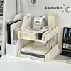 Estante de Armazenamento de Mesa Transparente de Acrílico Camadas para Armazenamento de Livros Caixa de Armazenamento de Arquivos de Escritório Livros de Dormitório