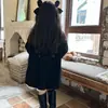 Abrigo de lana para niñas de otoño e invierno, abrigo de longitud media a la moda estilo coreano para primavera y otoño para niñas, niños mayores y bebés