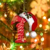 Nueva Decoración Transfronteriza para Árbol de Navidad Carta Navideña Colgante Plano Acrílico Decoración para el Hogar Llavero Colgante