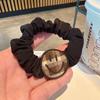 Anel de Cabelo de Tecido Estilo Coreano Xadrez Rosto Sorridente Moda Fofo Meio Rabo de Cavalo Corda de Cabelo Corda de Cabelo com Senso Avançado Acessórios de Cabelo