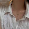 Collar de diamantes con cruz geométrica para mujer, diseño avanzado de nicho simple, ligero, de lujo, estilo frío, otoño e invierno, suéter con cadena de clavícula