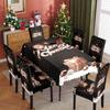 Mantel impermeable estampado transfronterizo Funda de silla estampada para restaurante y hogar Mantel navideño Traje de silla traje
