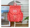 Mochila Escolar Roja Sencilla para Mujer, Nueva Mochila de Lona con Estampado de Leopardo Estilo Coreano de Otoño, Mochila Pequeña de Alto Valor con Lunares Súper Moderna