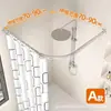 Barra telescópica para cortina de ducha sin perforación, curva, en forma de L, en forma de U, riel flexible, partición de cortina para baño, inodoro, ducha, impermeable