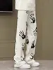 Jeans Acampanados Estilo Americano para Hombre Otoño 2025 Pantalones con Estampado de Palma Marca de Moda Calle Fresca High Street Pantalones Largos