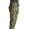 Pantalones Softshell Impermeables para Hombre para Exteriores Otoño e Invierno Pantalones Térmicos Largos Casuales de Carga Pantalones de Senderismo Gruesos de Forro Polar