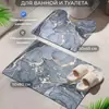Conjunto de Duas Capachos de Banheiro Absorventes, Antiderrapantes e Resistentes ao Desgaste com Padrão de Mármore e Terra de Diatomáceas, Capacho, Capacho de Entrada