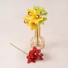 Decoración de hotel boutique: 4 orquídeas artificiales pequeñas y elegantes, flores de seda, flores artificiales y plantas verdes, creando un arreglo floral de lujo ligero, de pie y que no requiere mantenimiento.