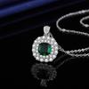 Nuevo traje de tres piezas transfronterizo europeo y americano con collar de esmeralda de alta calidad, colgante, anillo y pendientes llenos de diamantes, joyería para mujer