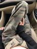 Jeans de trabajo camuflaje de chica hot americana para mujer, diseño de moda callejera de verano con volantes, cintura alta, rectos, adelgazantes, pierna ancha