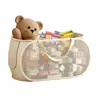 Cesta de Almacenamiento de Juguetes para Niños Sala de Estar Gran Capacidad Gabinete de Almacenamiento de Muñecos de Peluche Bolsa Colgante para Baño Cubo Portátil Cesta de Almacenamiento
