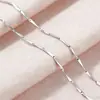 Colar de Corrente Lisa de Prata Pura para Mulheres, Corrente Única de Caixa O-Ring da Moda e Versátil para DIY, Corrente de Acessório de Luxo para Combinar com Colares, Dropshipping