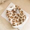 Outono e Inverno Cachorro Leopardo Desenho Animado Cordeiro Cachorro de Duas Pernas Roupas de Veludo Cachorro Pequeno Teddy Panda Gato Roupas para Pet