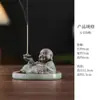 Creativo Porta Incienso de Arcilla Púrpura Maitreya, Mascota de Té, Base de Incienso Zen Atrae Riqueza, Decoración de Incienso, Quemador de Incienso de Mesa de Té, Bandeja para Incienso